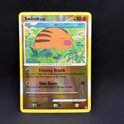 2008 Swinub 77/100 Pokemon Stormfront Reverse Holo Light Play - Image 1