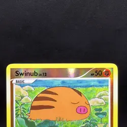 2008 Swinub 77/100 Pokemon Stormfront Reverse Holo Light Play - Image 3