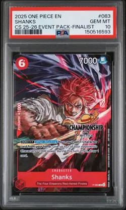 2025 ONE PIECE CHAMP 2025-26 EVENT PACK FINALIST #083 SHANKS PSA 10 - Image 1
