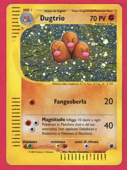 ITALIAN Dugtrio Pokemon TCG Expedition Base Set 10/165 Regular Holo Rare DMG - Image 1