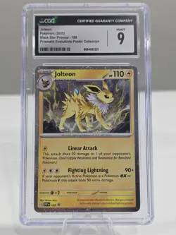 CGC 9 JOLTEON BLACK STAR PROMO COSMOS HOLO #169 2025 POKEMON PRISMATIC POSTER - Image 1