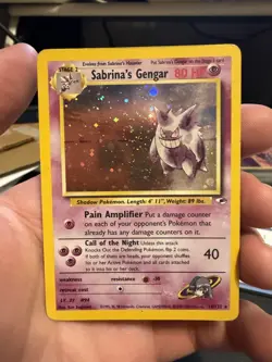 Pokemon Gym Challenge 14/132 Sabrina's Gengar Holo Rare Swirl Played - Image 1