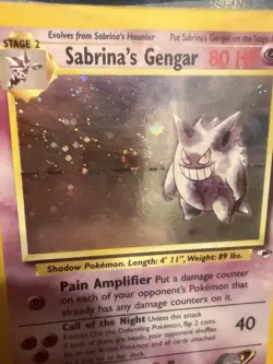 Pokemon Gym Challenge 14/132 Sabrina's Gengar Holo Rare Swirl Played - Image 3