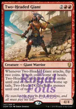 Two-Headed Giant 2x FOIL DOM MTG Dominaria Rare MINT red - Image 1