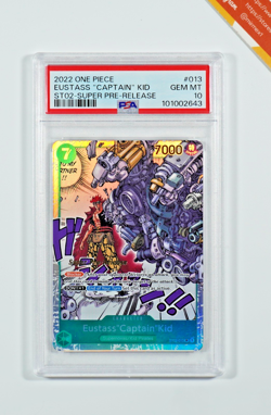 One Piece PSA 10 Eustass "Captain" Kid #013 ST02 Super Pre- Release 2022 English - Image 1