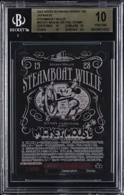2023 WEISS SCHWARZ DISNEY 100 STEAMBOAT WILLIE BGS 10 - Image 1