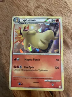 Typhlosion 32/123 - Pokemon Heart Gold Soul Silver Holo Card Cracked MP - Image 1