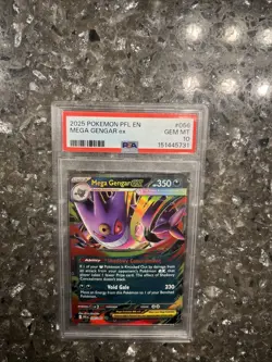 Mega Gengar ex PSA 10 English Pokemon Card 056/094 Phantasmal Flames 2025 UR - Image 1