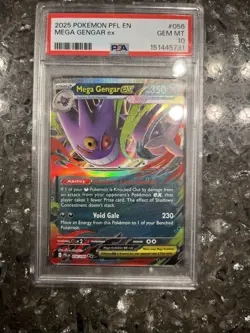Mega Gengar ex PSA 10 English Pokemon Card 056/094 Phantasmal Flames 2025 UR - Image 2
