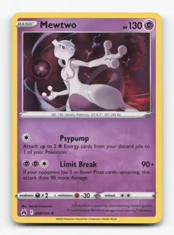 Pokemon TCG - Mewtwo 059/159 Near Mint Holo Rare Crown Zenith - Image 1