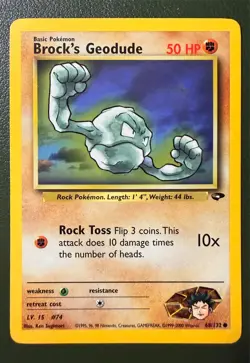 Pokemon TCG Brock's Geodude 68/132 Gym Challenge GYM2 LP - Image 1