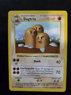 Dugtrio 19/102 Shadowless - Pokemon 1999 Base Set - NM - Image 1