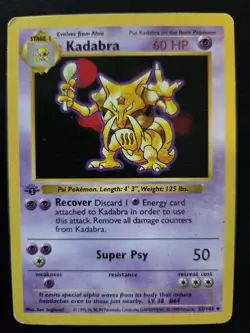 Kadabra 32/102 1st Edition Shadowless - Pokemon Base Set - MP - Image 1