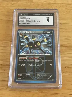 2013 POKEMON BLACK & WHITE #64 UMBREON NM-MT Cgc 9 MOLTRES LEGENDARY BATTLE DECK - Image 1