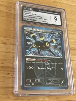 2013 POKEMON BLACK & WHITE #64 UMBREON NM-MT Cgc 9 MOLTRES LEGENDARY BATTLE DECK - Image 2