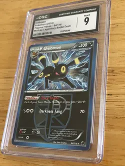 2013 POKEMON BLACK & WHITE #64 UMBREON NM-MT Cgc 9 MOLTRES LEGENDARY BATTLE DECK - Image 3