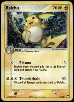 Pokemon Raichu Holo Rare Power Keepers 12/108 HP Holo - Image 1