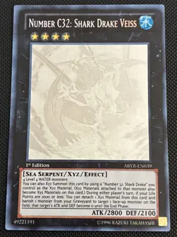 Yugioh! | Number C32: Shark Drake Veiss ABYR-EN039 Ghost Rare 1st Edition LP - Image 2