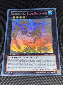Yugioh! | Number C32: Shark Drake Veiss ABYR-EN039 Ghost Rare 1st Edition LP - Image 3