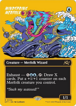 Mindspring Merfolk (Borderless) (First-Place Foil) [Aetherdrift] Foil Near Mint - Image 1