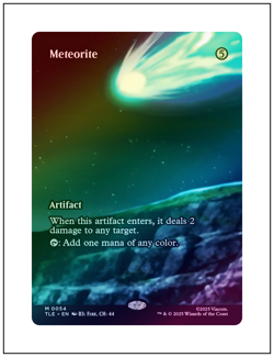 1x Meteorite, Borderless Art Foil, Magic MTG NM - Image 1