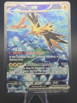Pokemon TCG Zapdos EX 151 202/165 Scarlet & Violet English - Image 1