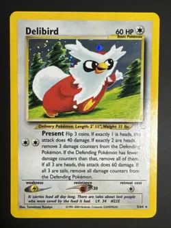 Pokemon TCG Delibird 5/64 - Holo Rare - Neo Revelation - Unlimited - NM - Image 1