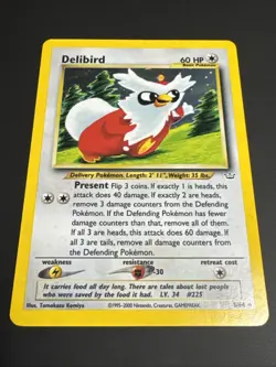Pokemon TCG Delibird 5/64 - Holo Rare - Neo Revelation - Unlimited - NM - Image 2