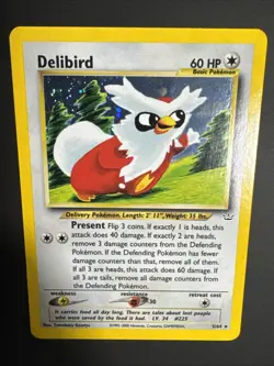 Pokemon TCG Delibird 5/64 - Holo Rare - Neo Revelation - Unlimited - NM - Image 3