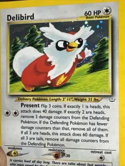 Pokemon TCG Delibird 5/64 - Holo Rare - Neo Revelation - Unlimited - NM - Image 5
