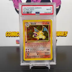 Glurak (Charizard) Holo PSA 8 1st Edition 1999 Pokemon German Base Set 4/102 - Image 1