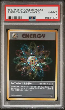1997 POKEMON JPN ROCKET RAINBOW ENERGY-HOLO PSA 8 - Image 1