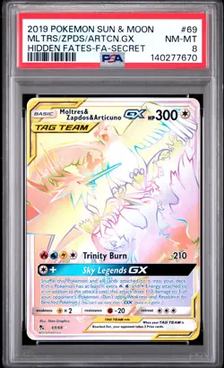 2019 POKEMON SUN & MOON HIDDEN FATES #69 MLTRS/ZPDS/ARTCN.GX PSA 8 - Image 1