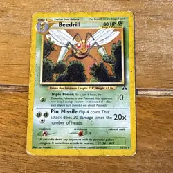Pokemon TCG Beedrill Neo Discovery 18/75 Regular Rare HP / Damaged - Image 1