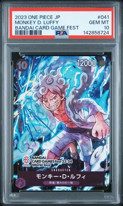2023 ONE PIECE JPN PROMOS BANDAI CARD GAME FEST #041 MONKEY D. LUFFY PSA 10 - Image 1