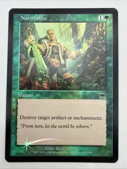 Naturalize x1 *FOIL* MTG Onslaught 1x Damaged Very Light crease - Image 1