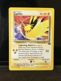 1999 Pokemon Black Star Promo Zapdos WoTC 1999-2000 - NM⚡💎 - Image 1