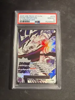 2025 ONE PIECE OP13 ENGLISH CARRYING ON HIS WILL ALT ART DIVINE DEPARTURE PSA 10 - Image 1