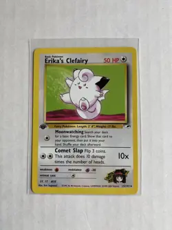 Pokemon 1st Edition Erika’s Clefairy Gym Heroes Mint Card - Image 1