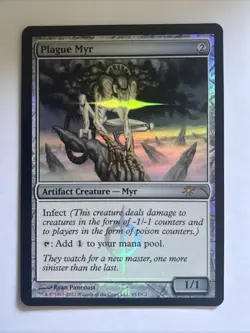 MTG Plague Myr: WPN & Gateway Promos FOIL #65 – EX - Image 1