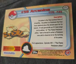 Topps Pokemon Card #59 Arcanine Blue Logo NM - Image 2