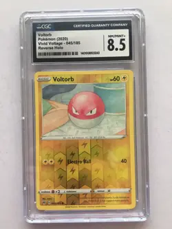 Voltorb Pokemon 2020 Vivid Voltage 045/185 Reverse Holo Cgc 8.5! Read Desc! - Image 1