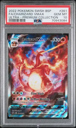 2022 POKEMON SWSH BLACK STAR PROMO #261 FULL ART/CHARIZARD VMAX PSA 10 - Image 1