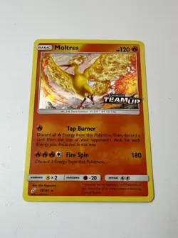 Moltres Pokemon Sun & Moon Team Up 19/181 Stamped Holo Rare Promo NM+ - Image 1