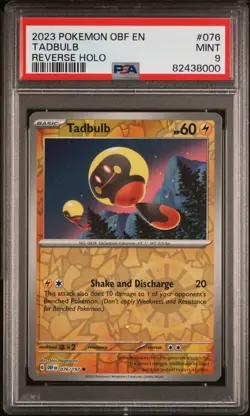 2023 POKEMON OBF EN-OBSIDIAN FLAMES REVERSE HOLO #076 TADBULB PSA 9 - Image 1