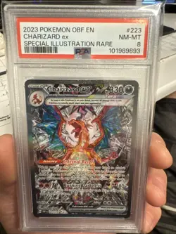 2023 POKEMON OBF EN-OBSIDIAN FLAMES SPECIAL ILLUSTRATION RARE CHARIZARD EX PSA 8 - Image 1