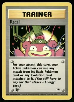 Recall 116/132 Uncommon Gym Heroes Pokemon 1st Edition Lightly Played - Image 1