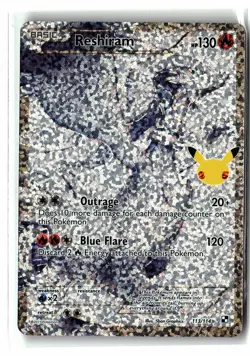 Reshiram ⭐ 113/114 Holo Celebrations: Classic Collection Pokemon NM - Image 1