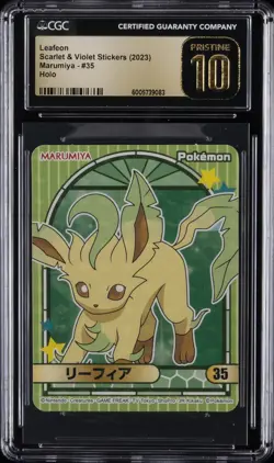 2023 MARUMIYA POKEMON STICKERS #35 LEAFEON CGC 10 PERFECT - Image 1