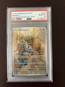 POKEMON PSA 10 Mimikyu 075 Paldean Fates Pokemon Center Promo SVP - Image 1